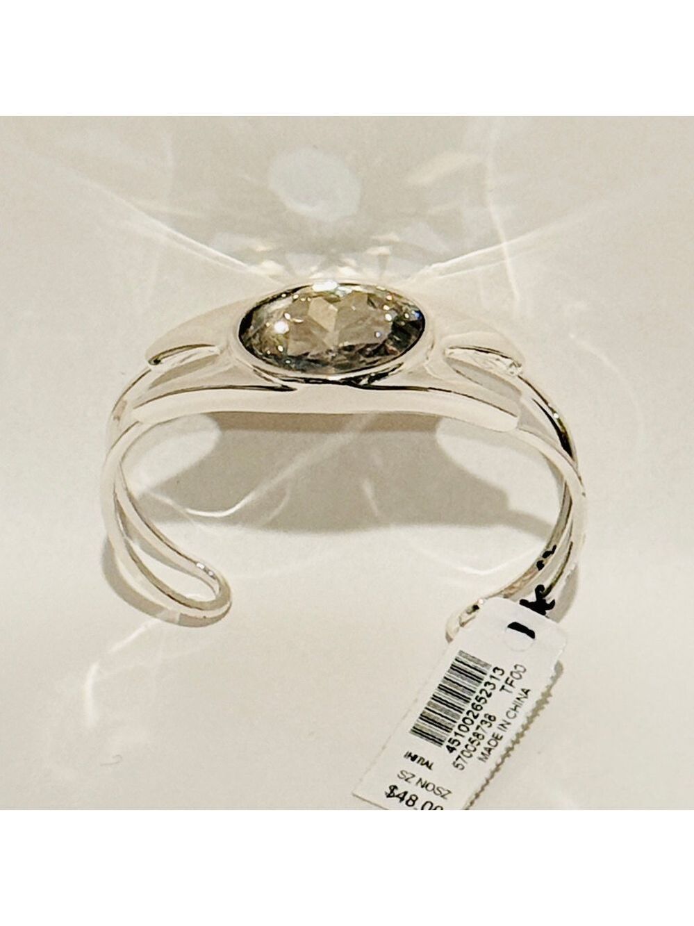 WHITE HOUSE BLACK MARKET | NWT Statement Silver Crystal Cuff Bracelet 💎 - Picture 9 of 11